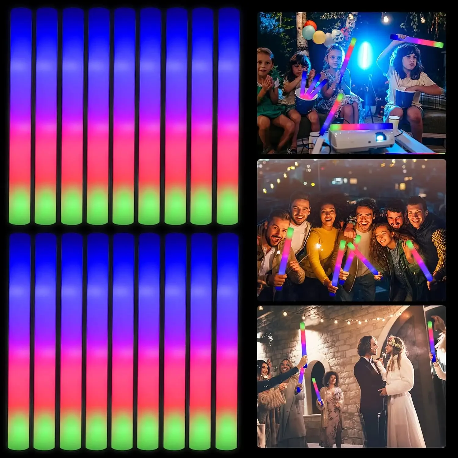 1Z-50PCS Tongkat Busa LED Berc - Flashing Led Foam Sticks Party ulasan dan harga