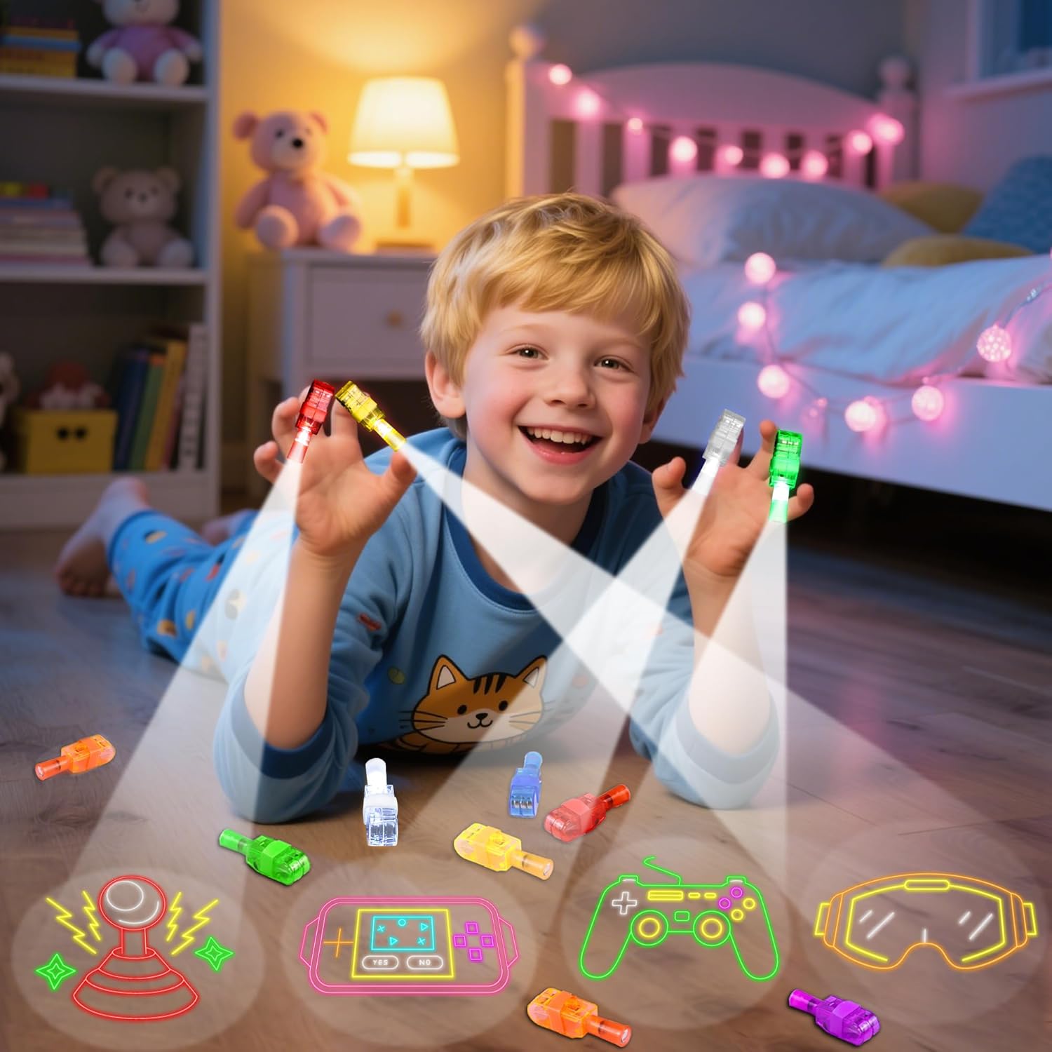 36 buah lampu LED jari, lampu  - Glow In The Dark Party Glasses ulasan dan harga